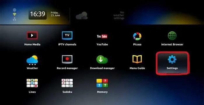 mag1 MAG Box Settings Menu