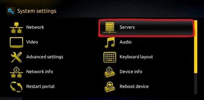 mag5 MAG Box Servers Menu